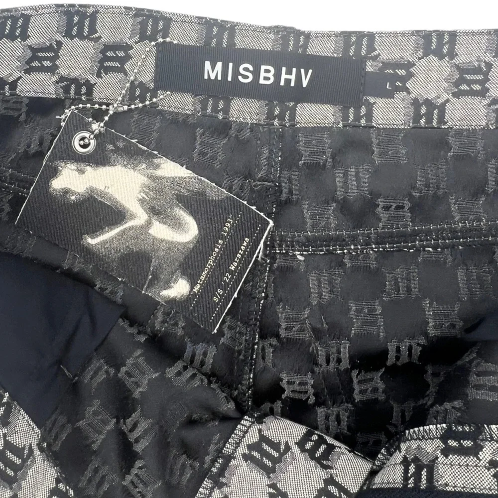 MISBHV Monogram Jacquard Canvas Mini‎ Shorts Sz L
